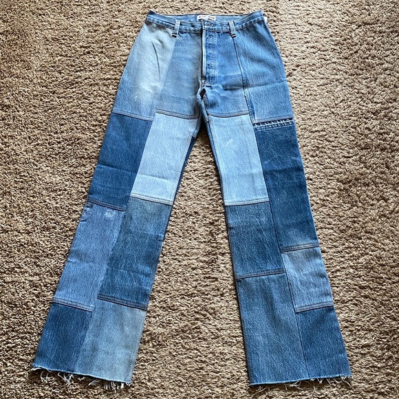 Re/Done Levi’s Indigo the Amina Patchwork Jean Jeans 27 - Picture 7 of 10